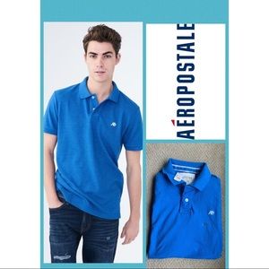 Aeropostale Solid Blue Polo Shirt👕